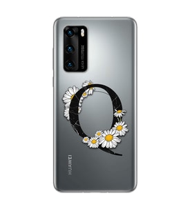 Papatya Harf Tasarım Süper Şeffaf Silikon Telefon Kılıfı Huawei P40 Pro Q-Harfi
