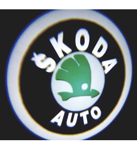 FEMEX Skoda Araçlar İçin Pilli Yapıştırmalı Kapı Altı Led Logo