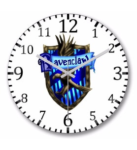 Ravenclaw Logo Duvar Saati Bombeli Gercek Cam