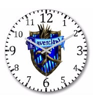 Ravenclaw Logo Duvar Saati Bombeli Gercek Cam