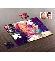 BK Gift Kişiye Özel Sevgililer Karikatürlü Ahşap Puzzle-19
