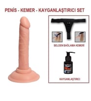 LilituShop 14 cm Belden Bağlamalı Realistik Testissiz Penis + Kemer + Kayganlaştırıcı Hediyeli