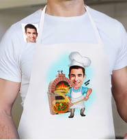 BK Gift Kişiye Özel Bay Kebapçı Karikatür Beyaz Mutfak Önlüğü  1