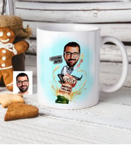 BK Gift Kişiye Özel Bay Yeni Yıl Karikatür Beyaz Kupa Bardak  1