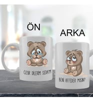 Özür Dilerim Temalı Kişiye Özel Kupa Bardak 4