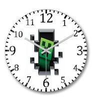 Creeper Minecraft Duvar Saati Bombeli Gercek Cam