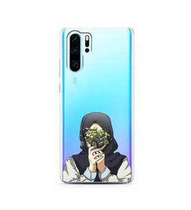 Kapalı Çiçekli Kız Tasarımlı Süper Şeffaf Silikon Telefon Kılıfı Huawei P30 Pro