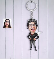 BK Gift Kişiye Özel Bayan Pilot Karikatür Anahtarlık