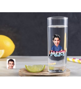 BK Gift Kişiye Özel Renkli Baskılı Erkek Karikatürlü Vodka Bardağı-53 (Beyaz)