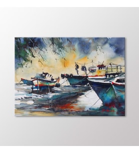 Arty Tablo Suluboya Tekneler Tablo (Karışık)