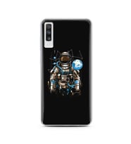 Uzay Astronot Tasarım Süper Şeffaf Silikon Telefon Kılıfı Samsung A70