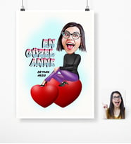 BK Gift Kişiye Özel En Güzel Anne Karikatür Afiş Poster 50 X 70 Cm