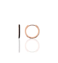 Söğütlü Silver Gümüş 17 mm rose siyah taşlı tamtur halka küpe