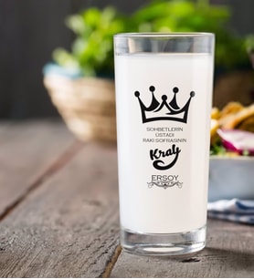 BK Gift Kişiye Özel Renkli Baskılı Sohbetlerin Üstadı Rakı Bardağı-1 (Beyaz)