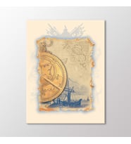 Arty Tablo Pusulalı Deniz Tablo (Karışık)