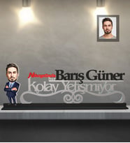 Kişiye Özel İş Adamı Karikatürlü Kolay Yetişmiyor Ahşap Biblo Bay-12