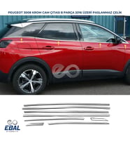 Peugeot 3008 Krom Cam Çıtası 8 Prç 2016 Ve Sonrası P.Çelik