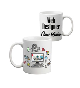 Web Tasarımcıya Hediye İsimli Kupa Bardak