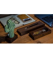 Kayigo Woody Üçlü Ofis Seti Koyu Kahverengi