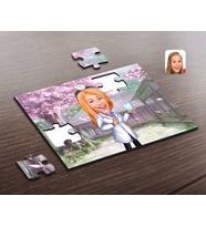 BK Gift Kişiye Özel Kadın Diş Hekimi Karikatürlü Ahşap Puzzle-1