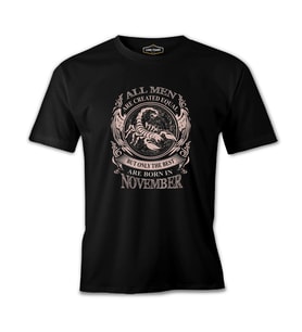Burç - Born in November Scorpio Siyah Erkek Tshirt