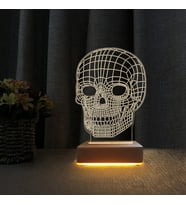 3d Doğum Günü Hediyesi Kurukafa Gece Lambası (Sarı)