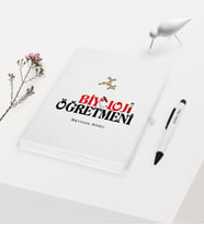 BK Gift Kişiye Özel Biyoloji Öğretmeni Temalı Beyaz Defter Kalem Hediye Seti - 1