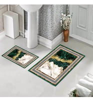 Banyo Halısı Ikili Klozet Takımı Kaymaz Tabanlı (60 xm x 100 cm + 40 cm x 60 cm) 