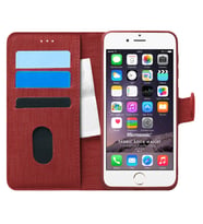 Microsonic Apple iPhone 6S Plus Kılıf Fabric Book Wallet Kırmızı