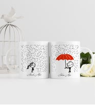 BK Gift Kişiye Özel İkili Sevgili Temalı Beyaz Kupa Bardak - 10