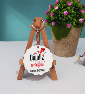 Mesajlı Diyaliz Teknisyeni Hediye Ahşap Anahtarlık