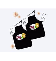 BK Gift Kişiye Özel İkili Yakışıklı ve Güzel Chef Siyah Mutfak Önlüğü Seti-3