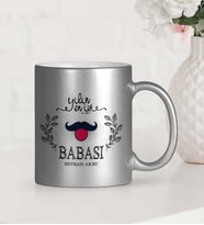 BK Gift Kişiye Özel Yılın En İyi Babası Gümüş Yaldızlı Kupa Bardak  2