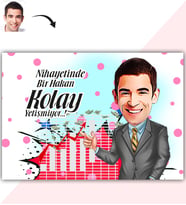 BK Gift Kişiye Özel Bay Ceo Karikatür Baskılı Yaş Pasta İçin Yenilebilir Şekerli Kağıt  1(Sadece Kağıt)