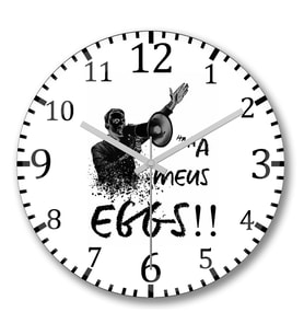 A Meus Egg Duvar Saati Bombeli Gercek Cam