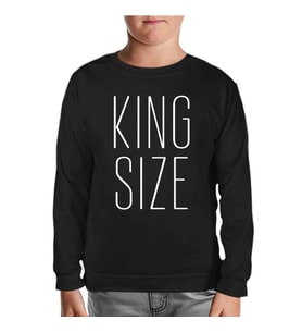 King Size Siyah Çocuk Sweatshirt
