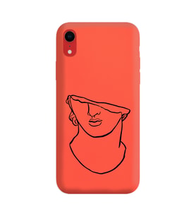 Iphone XR Çizgi Tasarımlı Turuncu Lansman Telefon Kılıfı