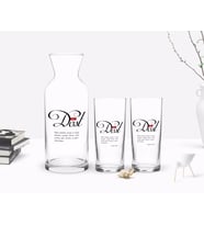 BK Gift Kişiye Özel Renkli Baskılı Mânâ Dost Tasarımlı İkili Rakı Bardağı ve Karaf Hediye Seti-1 (Model 1)