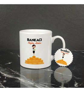 Bankacı Kupa Bardak ve Anahtarlık Set 004