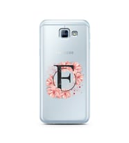 Pembe Çiçekli Harf Tasarım Süper Şeffaf Silikon Telefon Kılıfı Samsung A8 (2016)