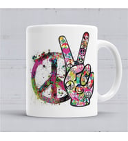 Peace Barış Simge Logo Kupa Bardak Porselen