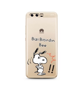 Snoopy Tasarımlı Süper Şeffaf Silikon Telefon Kılıfı Huawei P10 