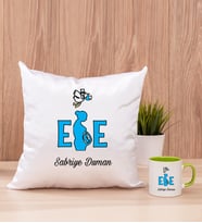 Ebe Kare Yastık ve Yeşil Kupa Bardak