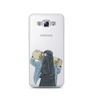 Kaykay Kız Tasarım Süper Şeffaf Silikon Telefon Kılıfı Samsung E7