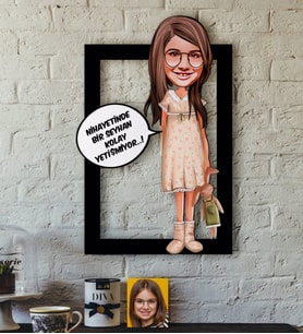 BK Gift Kişiye Özel Kız Çocuk Kolay Yetişmiyor Karikatürlü 3D Ahşap Tablo-1
