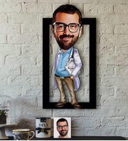 BK Gift Kişiye Özel Bay Doktor Karikatürlü 3D Ahşap Tablo-8
