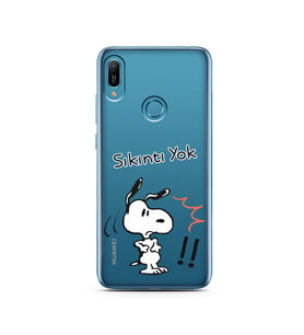 Snoopy Tasarımlı Süper Şeffaf Silikon Telefon Kılıfı Huawei Y6 (Prime) 2019