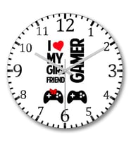 I Love My Girl Friends Gamer Duvar Saati Bombeli Gercek Cam