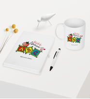 BK Gift Kişiye Özel Anaokulu Öğretmeni Temalı Beyaz Defter Kalem Kupa Seti - 1