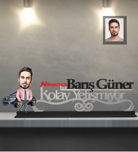 Kişiye Özel İş Adamı Karikatürlü Kolay Yetişmiyor Ahşap Biblo Bay-11